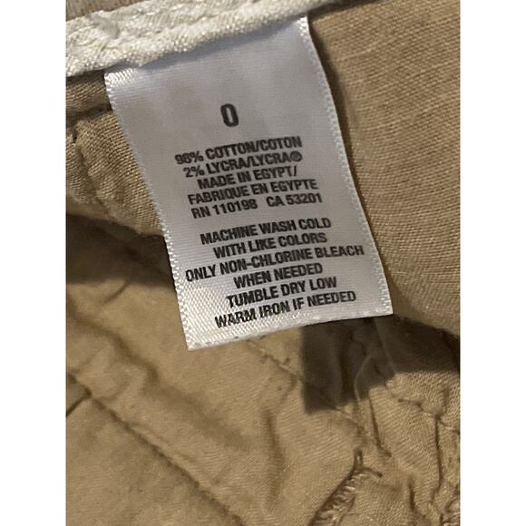 Aeropostale Bermuda shorts Womens Khaki stretch Twill pockets Size 0 - Picture 3 of 4